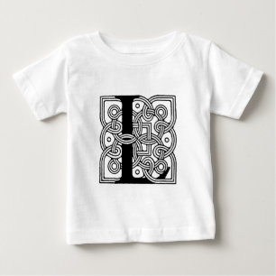 Camiseta De Bebé Letra L Monograma Estampa de Nudo Céltico Vintage