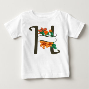 Camiseta De Bebé Letra mayúscula Monograma floral H