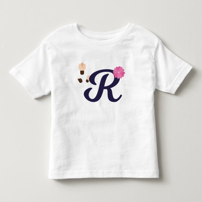 Camiseta De Bebé Letra "R" elegante bordada (Anverso)