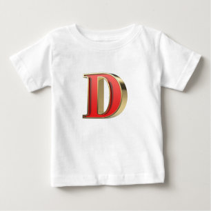 Camiseta De Bebé Letra roja de vidrio D