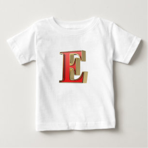 Camiseta De Bebé Letra roja de vidrio E