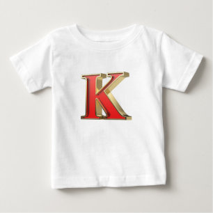 Camiseta De Bebé Letra roja de vidrio K