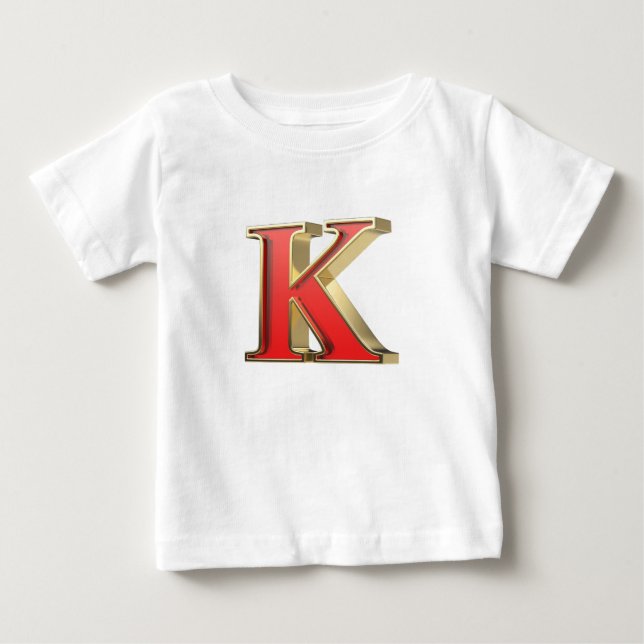 Camiseta De Bebé Letra roja de vidrio K (Anverso)
