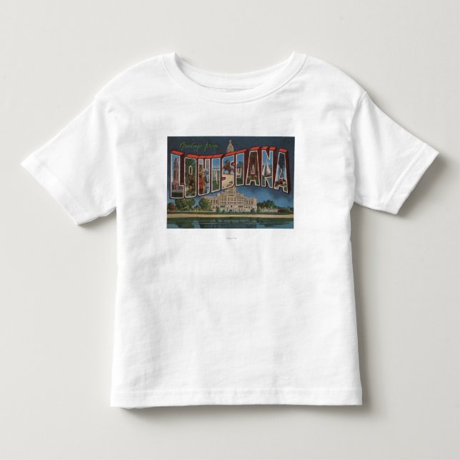 Camiseta De Bebé Letra ScenesLouisiana de LouisianaLarge (Anverso)