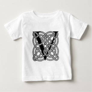 Camiseta De Bebé Letra V Monograma Impresión Vintage Nudo Celta