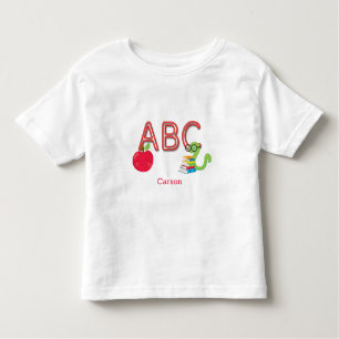 Camiseta De Bebé Letras ABC Gusano de biblioteca personalizado