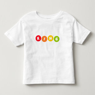 Camiseta De Bebé Letras coloridas del REY en círculos brillantes