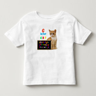 Camiseta De Bebé Letras del alfabeto deletreando C es para gato