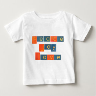 Camiseta De Bebé Letras del papel de lija del AMOR de la ALEGRÍA d