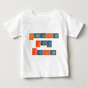 Camiseta De Bebé Letras del papel de lija del AMOR de la ALEGRÍA de