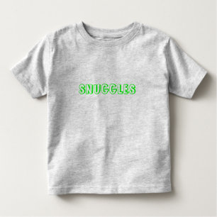 Camiseta De Bebé Letras verde neón "Huggles"