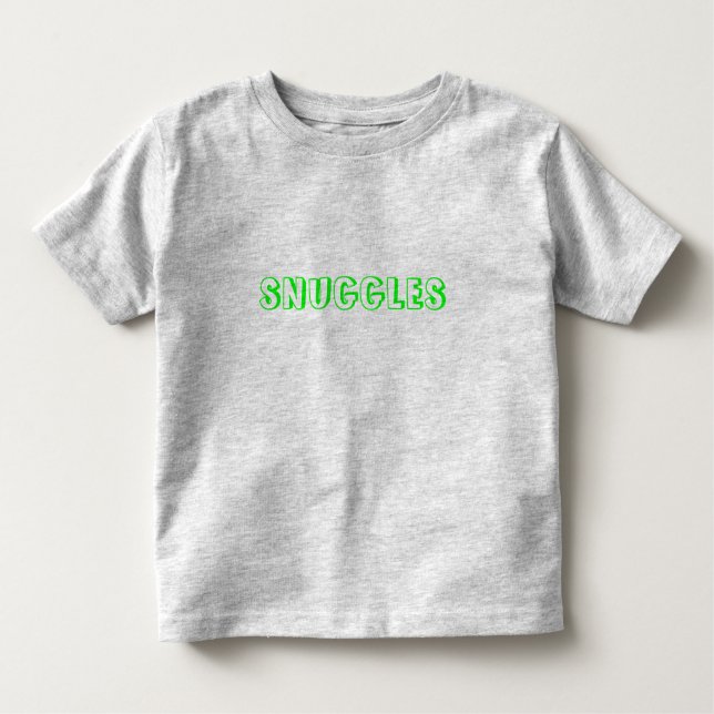 Camiseta De Bebé Letras verde neón "Huggles" (Anverso)