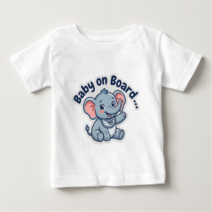 Camiseta De Bebé Letrero de elefante bebé lindo a bordo