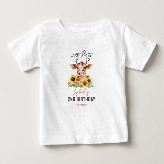 Camiseta De Bebé Let's Party Till the Cows Come Home 2nd Birthday (Anverso)