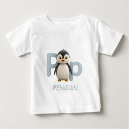 Camiseta De Bebé Letter P Penguin Educational Kids T-Shirt | Upperc
