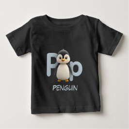 Camiseta De Bebé Letter P Penguin Educational Kids T-Shirt | Upperc