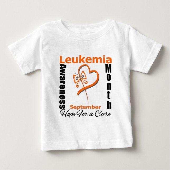 Camiseta De Bebé Leucemia Awareness Month Mariposa Corazón (Anverso)