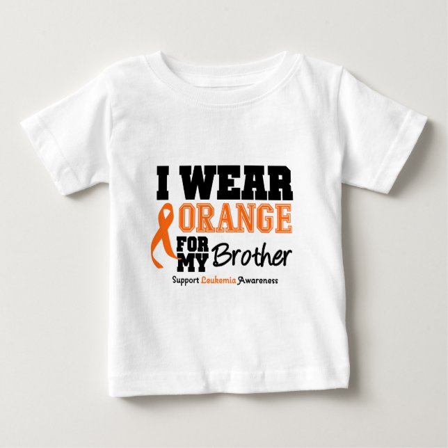 Camiseta De Bebé Leucemia Que Uso Naranja Para Mi Hermano (Anverso)