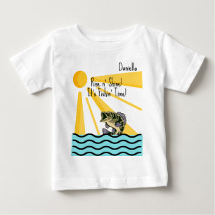 Camiseta De Bebé "¡Levántate y brilla! ¡Es hora de pescar!" Persona