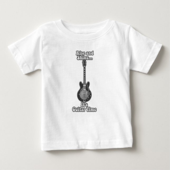 Camiseta De Bebé Levántate y brilla. Es la hora de la guitarra. bla (Anverso)