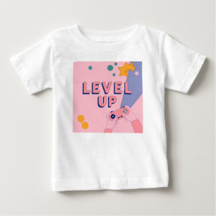 Camiseta De Bebé "Level Up" Gaming Illustration with Controller