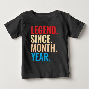 Camiseta De Bebé Leyenda desde el año del mes personalizado cumplea