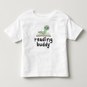 Camiseta De Bebé Leyendo librero Buddy Cute con libro