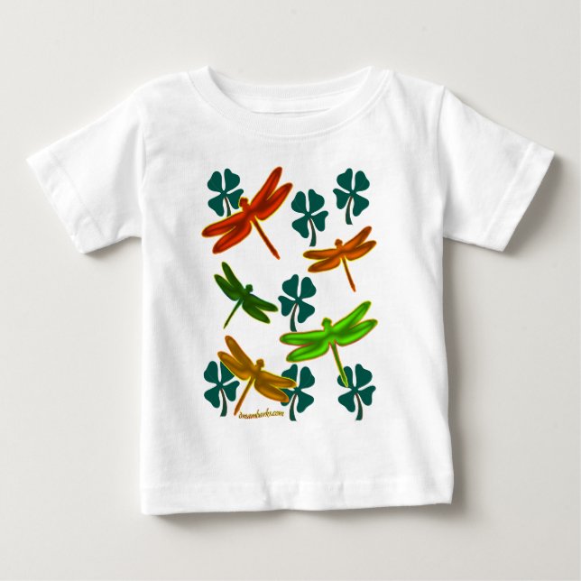 Camiseta De Bebé Libélulas y tréboles (Anverso)