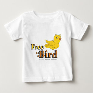 Camiseta De Bebé Libre como pájaro libre como pájaro volador amaril