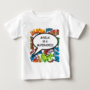Camiseta De Bebé Libro de Cómic Personalizado Burbuja de Diálogo Ar