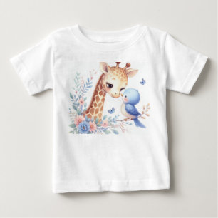 Camiseta De Bebé Libro De Historias Woodland Babies Giraffe And Blu