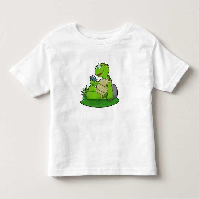 Camiseta De Bebé Libro de lectura de tortugas (Anverso)