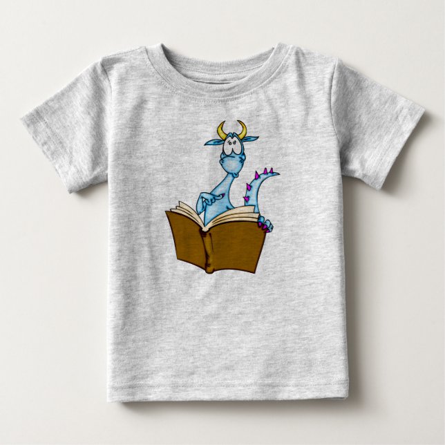 Camiseta De Bebé Libro de lectura del dragón (Anverso)