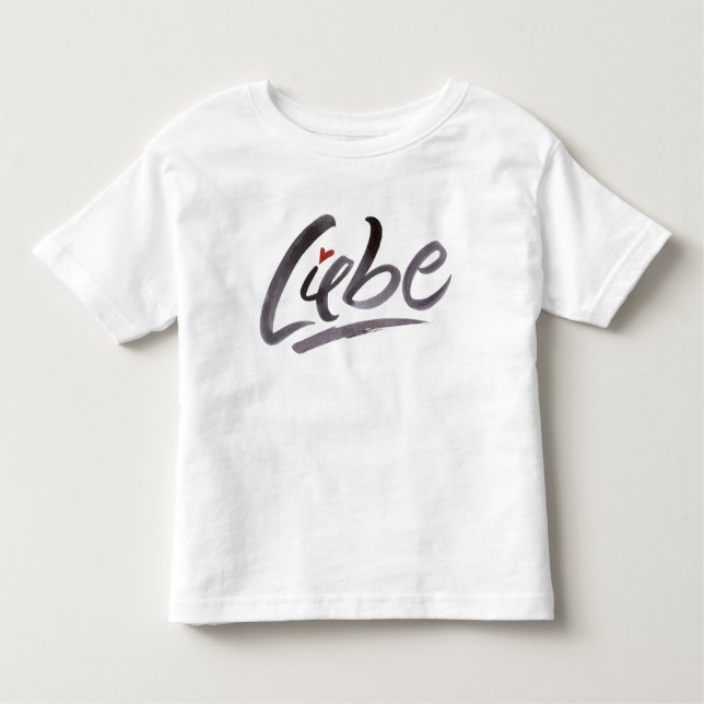 Camiseta De Bebé Liebe Love Hertz Heart Brush Lettering Calligraphy (Anverso)