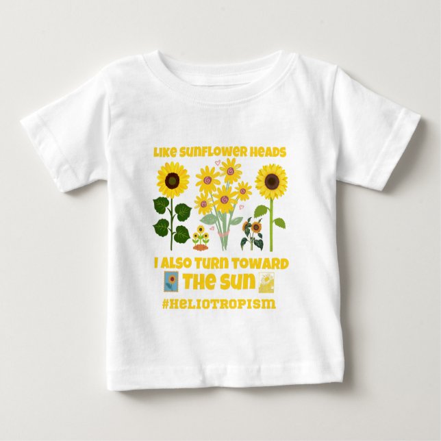 Camiseta De Bebé LIke cabezas de girasol también vuelco hacia el so (Anverso)