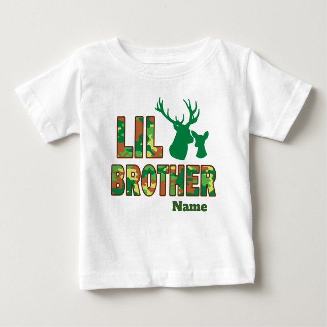Camiseta De Bebé Lil Big Brother Camo Hunter Deer (Anverso)
