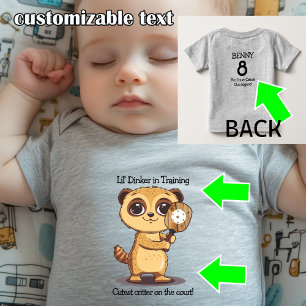 Camiseta De Bebé Lil’ Court Critter Pickleball