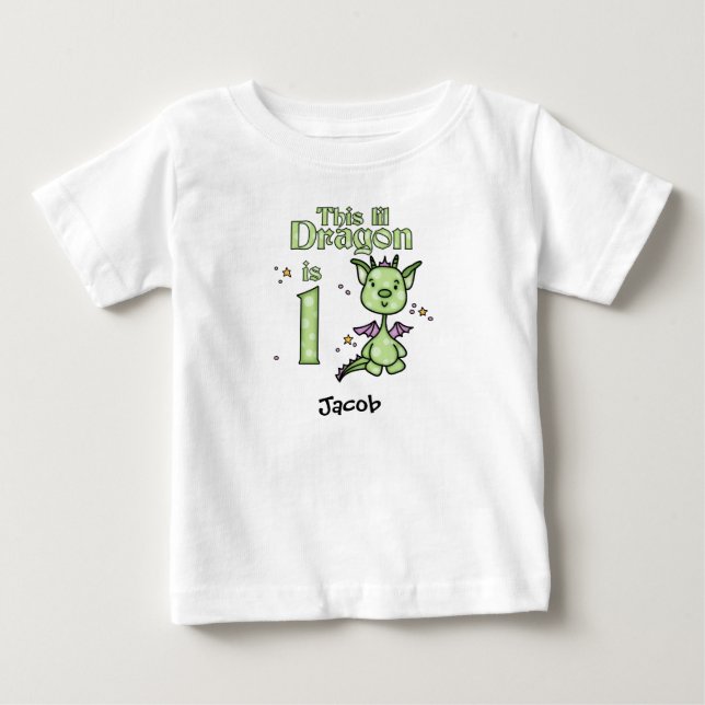 Camiseta De Bebé Lil Dragon 1er cumpleaños Bebé Camiseta (Anverso)