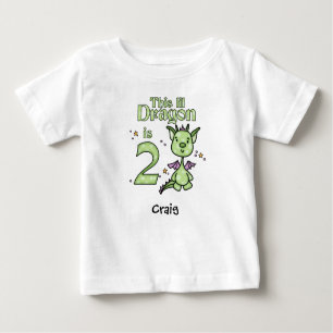 Camiseta De Bebé Lil Dragon 2ᵉʳ cumpleaños Baby T-Shirt