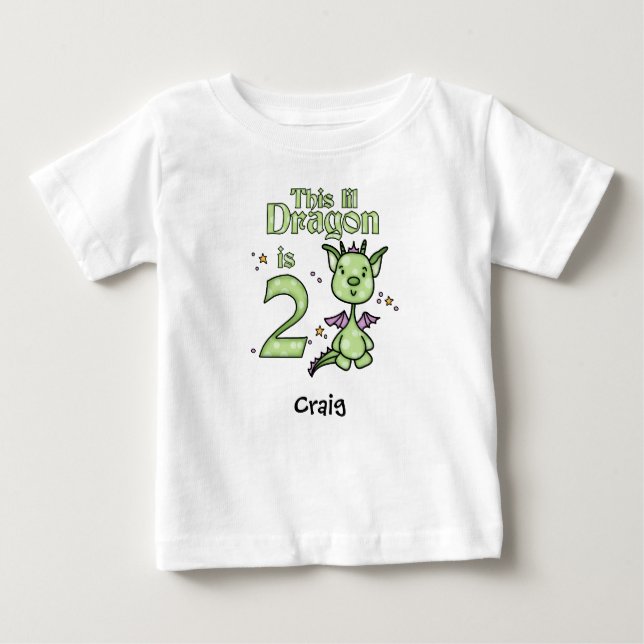 Camiseta De Bebé Lil Dragon 2ᵉʳ cumpleaños Baby T-Shirt (Anverso)