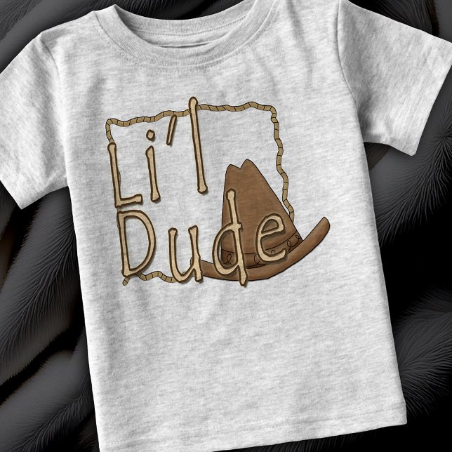 Camiseta De Bebé Lil Dude Gorra Occidental Cowboy (Li'l Dude Little Western Cowboy Baby T-Shirt)