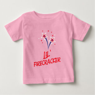 Camiseta De Bebé Lil' Firecracker 4 de Julio Patriótico Adorable