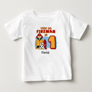 Camiseta De Bebé Lil Fireman Primer cumpleaños Bebé Camiseta
