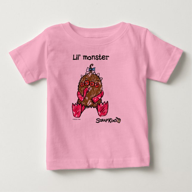 Camiseta De Bebé Lil' Monster Scrap Kins Organic (Anverso)