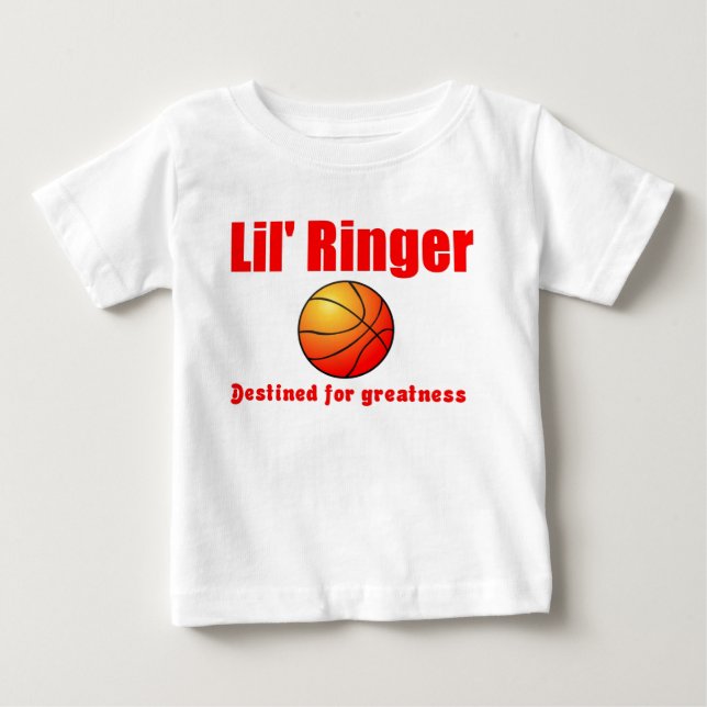Camiseta De Bebé Lil' Ringer Basketball (Anverso)