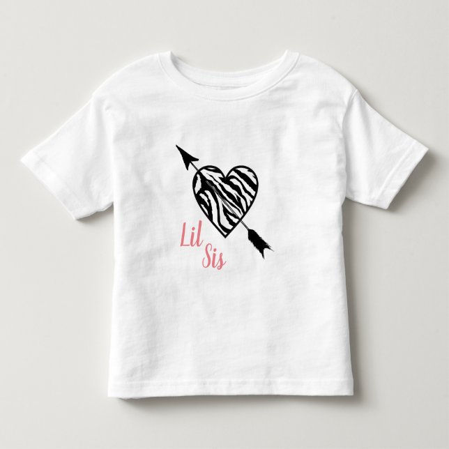 Camiseta De Bebé Lil Sis Heart and Arrow (Anverso)