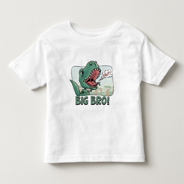 Camiseta De Bebé Lil' T Rex Gran Hermano Mayor Gear (Anverso)