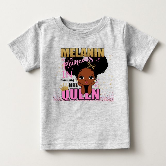Camiseta De Bebé Lilibet Fashion - Melanin Princess Training Queen (Anverso)