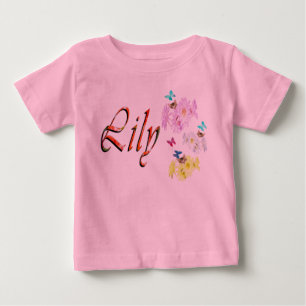 Camiseta De Bebé Lily, Nombre, Logo, Con Gatitos,
