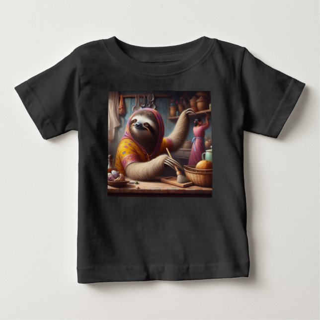 Camiseta De Bebé Limpieza de eslogan de una cocina (Anverso)